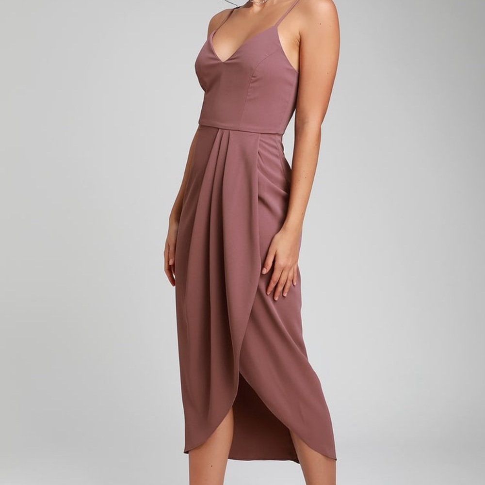 Lulus Reinette Mauve Purple Midi Dress